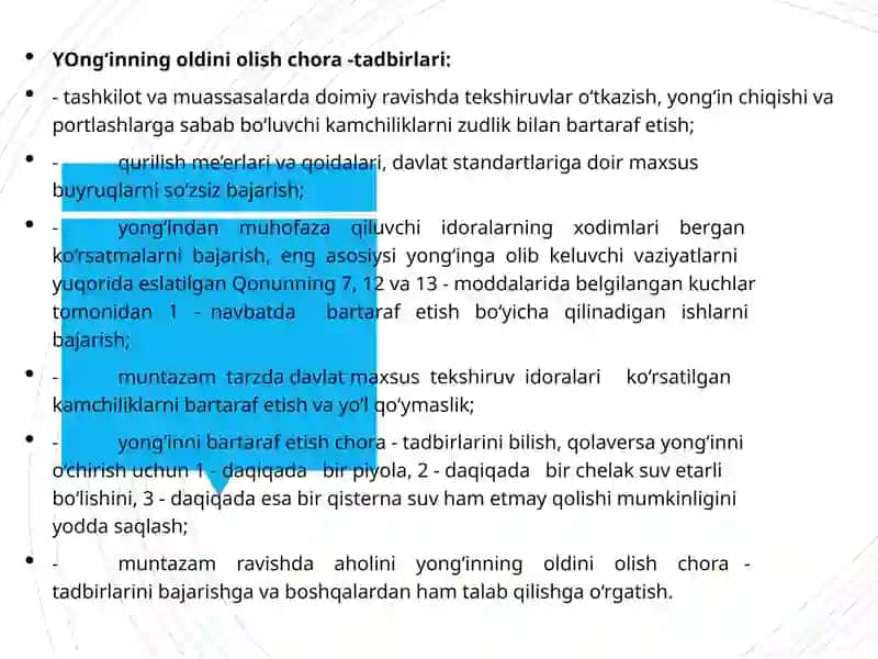 Yong’in va portlash havoda bo’lgan obeklardagi avariyalar ularni keltirib chiqaruvchi sabablar 4