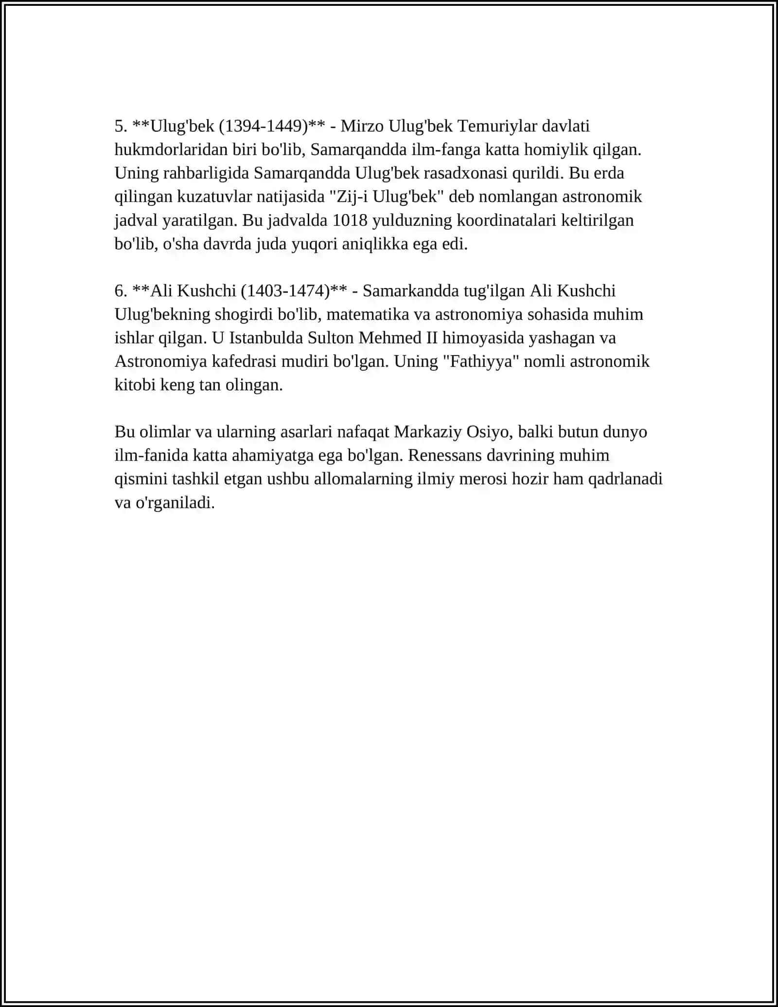 IX-XIIASRLAR MAMLAKATIMIZ HUDUDIDA ROʻY BERGAN MADANIY UYGʻONISH RENESANS BUYUK ALOLMALARNING JAHON SVILIZATSIYASIGA QOʻSHGAN HISSASI 4