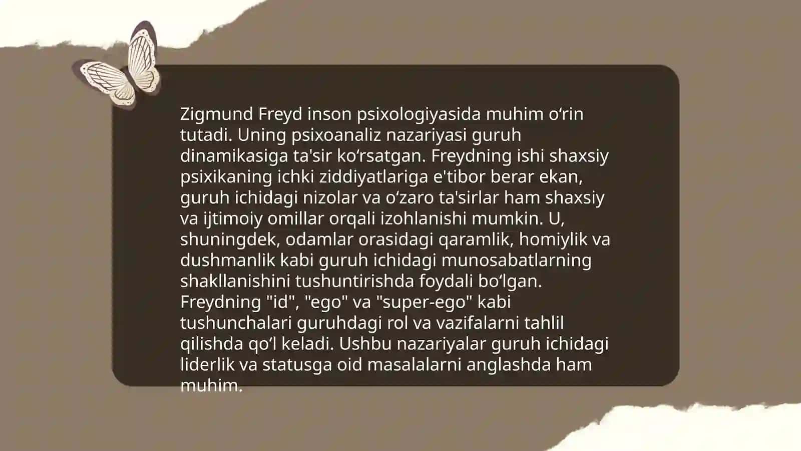 Guruhga psixoanalitik jihatdan yondashuv 4