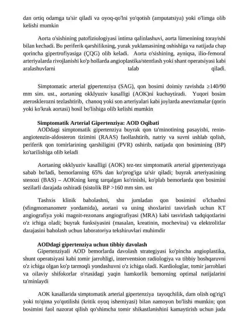 Aorta ravogʻi okklyuzion kasalliklari,simptomatik arterial gipertenziya 4