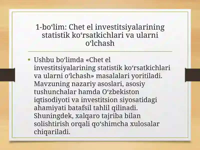 O‘zbekistongachetelinvestitsiyalarinijalbetishnistatistiko‘rganish 4