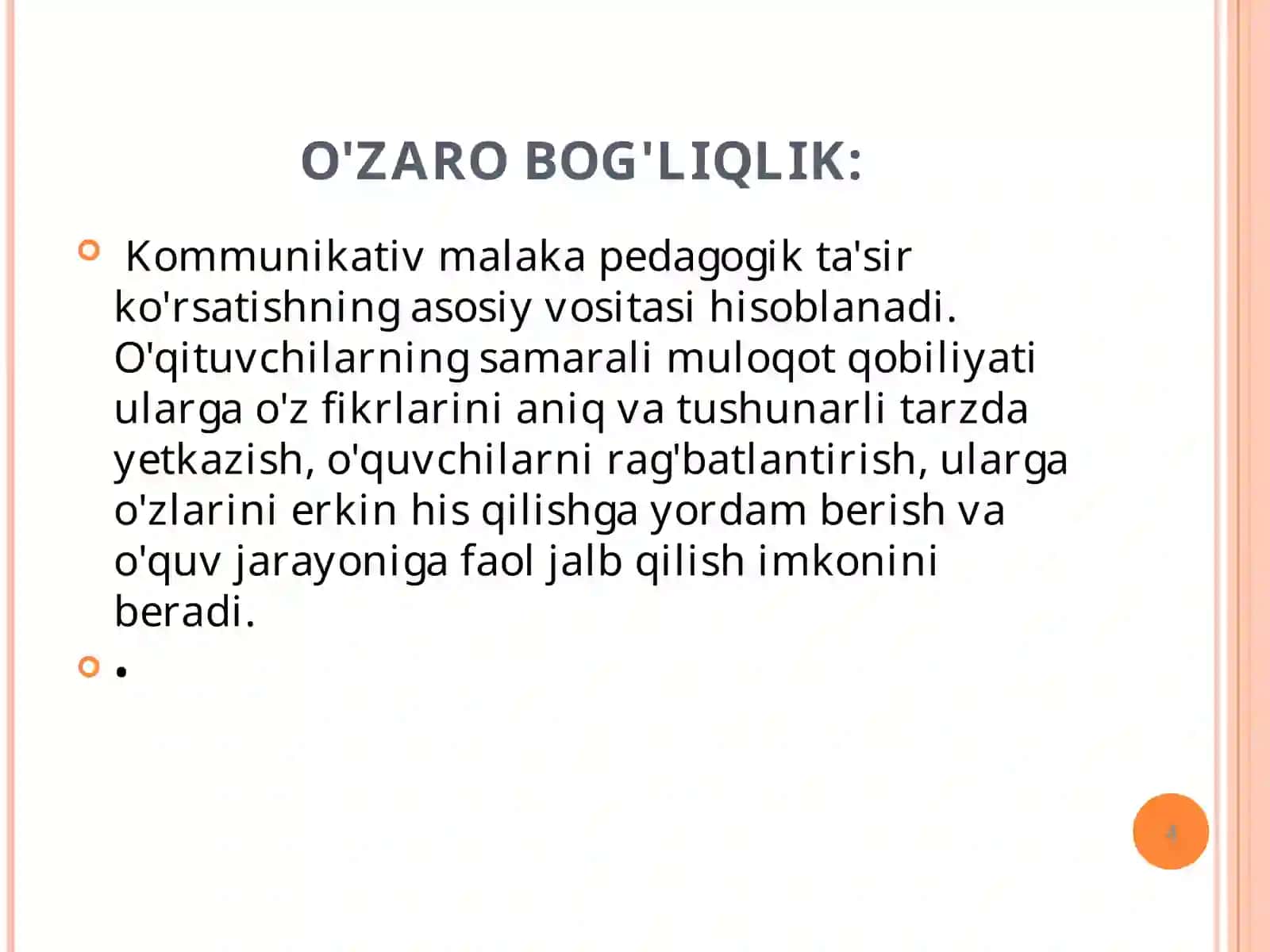 O’QITUVCHINING PEDAGOGIK KOMPETENSIYASI 4