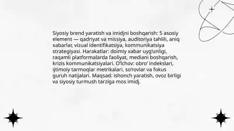 Siyosiy PR strategiyalari va rejalashtirish 4