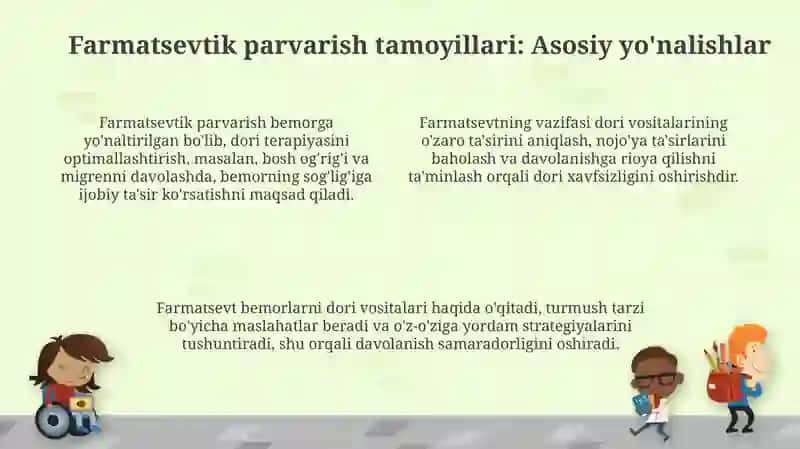 Nerv tizimi faoliyati buzilishi (bosh og'rqlari migren) farmasevtik yordam tamoyillari 4