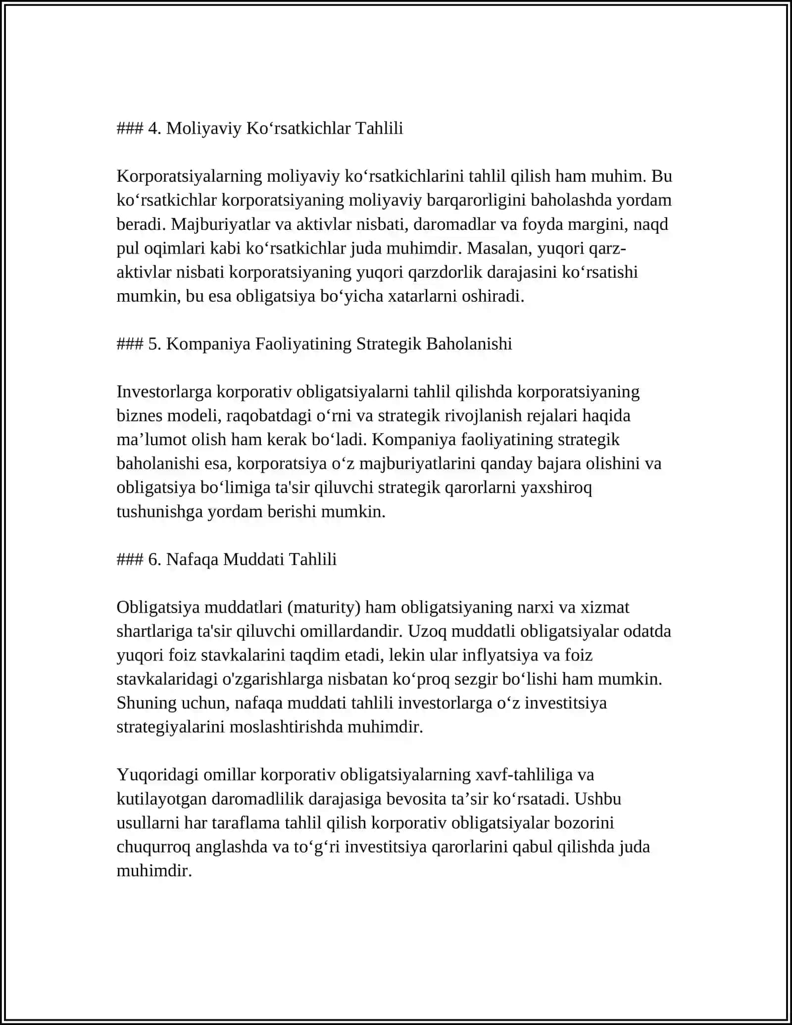 KORPORATIV OBLIGATSIYALARGA INVESTITSIYA QILISH 4