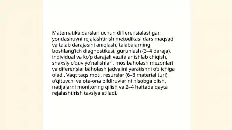 Differensialashgan taʼlim texnologiyasi va uni matematika darsida qoʻllash 4
