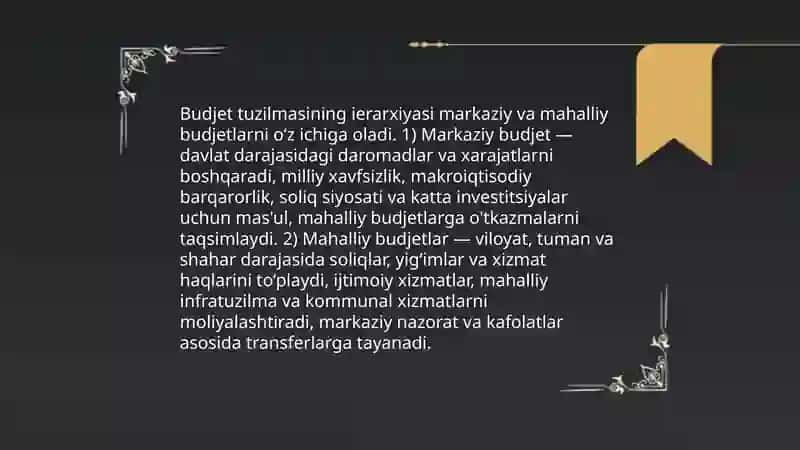 Budjet tizimi budjet tuzilmasi 4