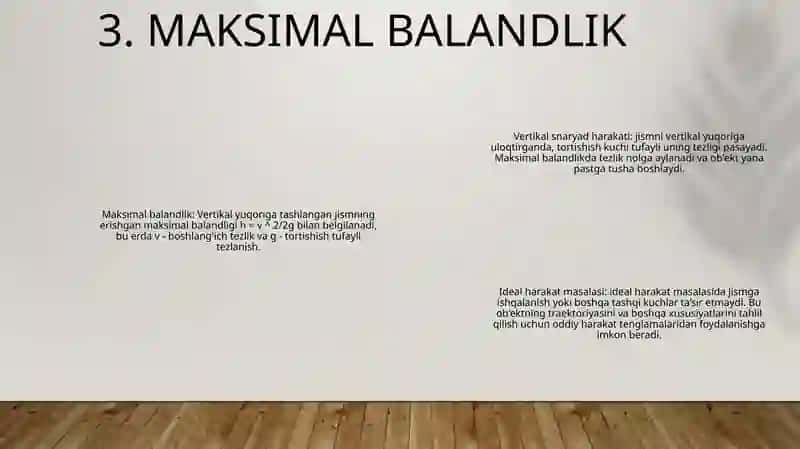 Yuqoriga Tik Otilgan Jism Harakati Va Oid Masala Tahlili 4