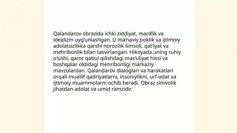 "Sinchalak" qissasidagi Saida va Qalandarov obrazlari talqini 4