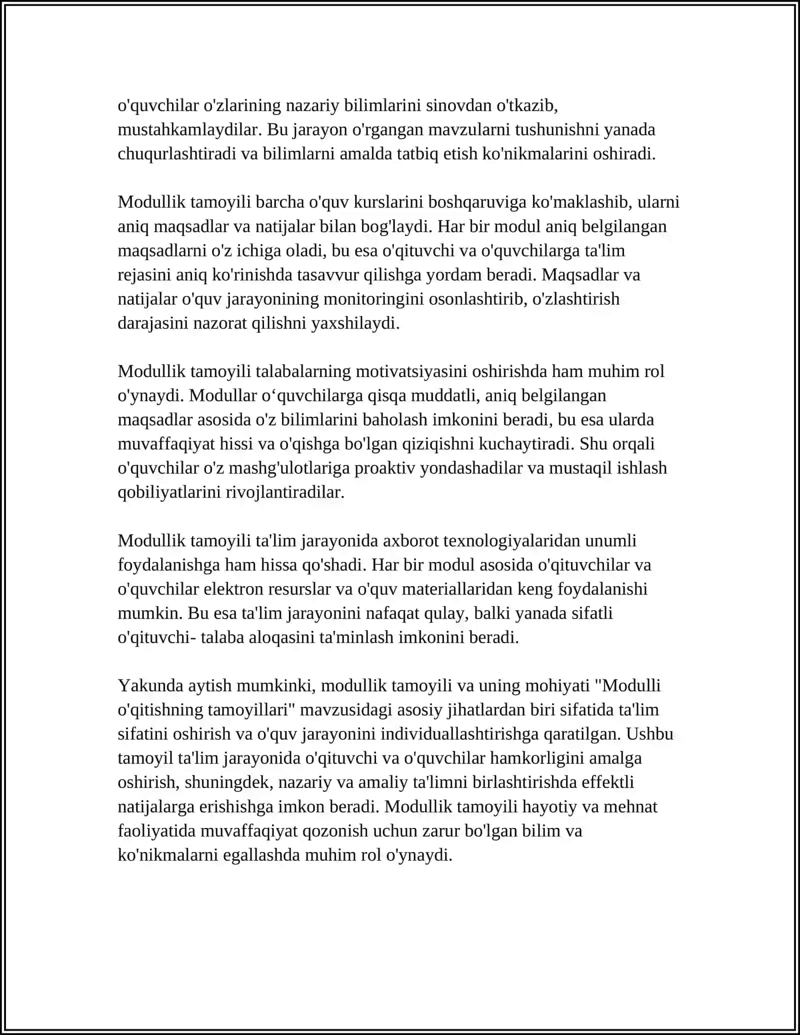 MODULLI O'QITISHNING TAMOYILLARI 4