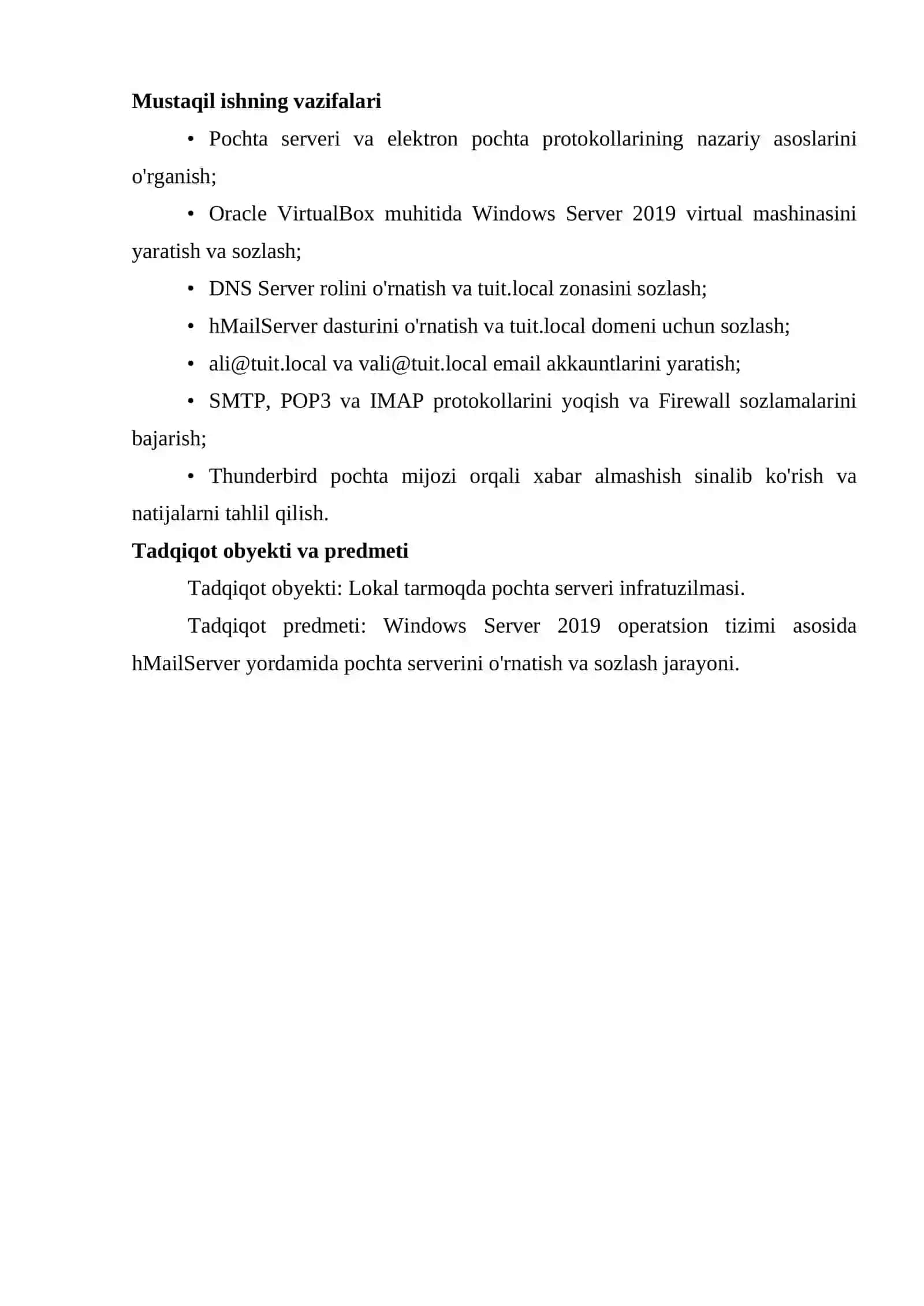 Pochta serverini o‘rnatish va sozlashni  amalga oshirish 4