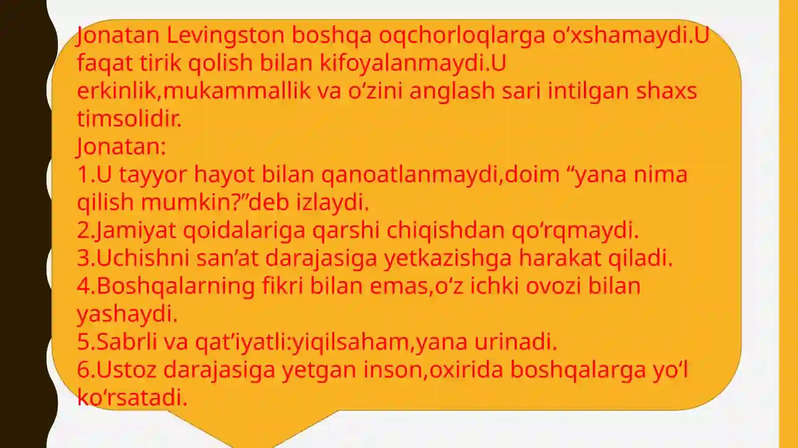 Richard Bax ,Oqchorloq Jonatan Livingston 4