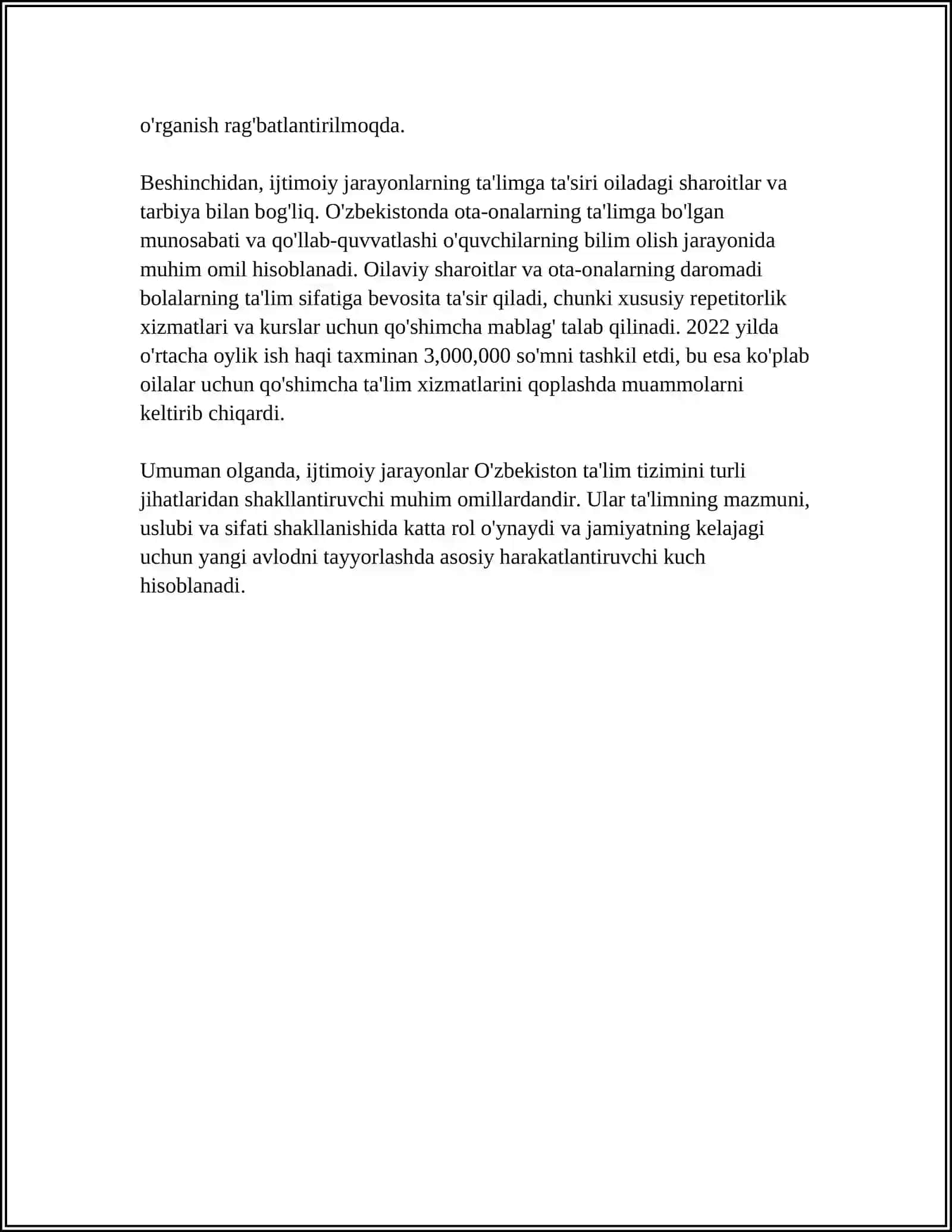 IJTIMOIY JARAYONLARNING TA’LIMGA TA'SIRI YUZASIDAN ÒQUV LOYIHASINI TUZISH 4