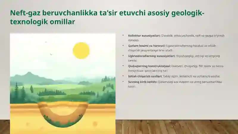 Loyihaviy yechimlarda iqtisodiy, neft va gaz beraolishlik va unga taʼsir etuvchi omillar 4