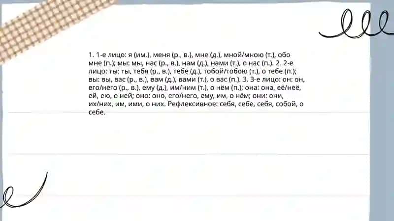 Местоимение. Личные и указательные местоимение 4