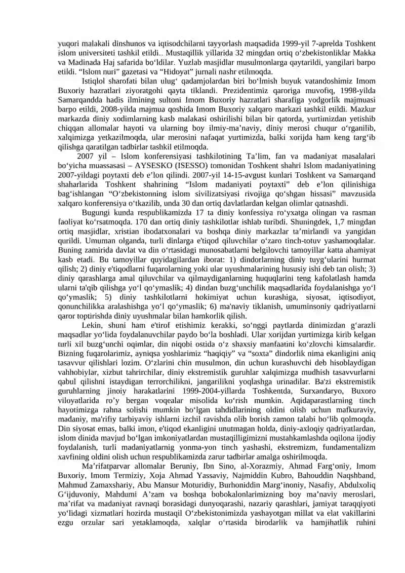 O‘zbekistondagi Ma'naviy va Madaniy Taraqqiyot 4
