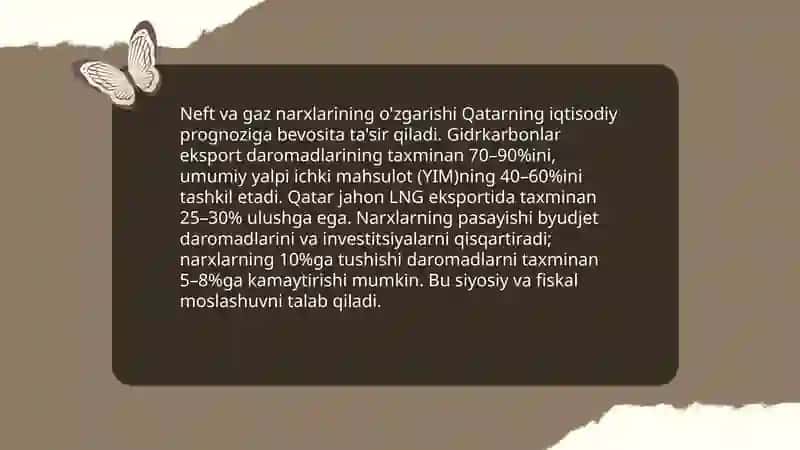 Qatarning yaqin yillarga iqtisodiy o'sish prognozi 4