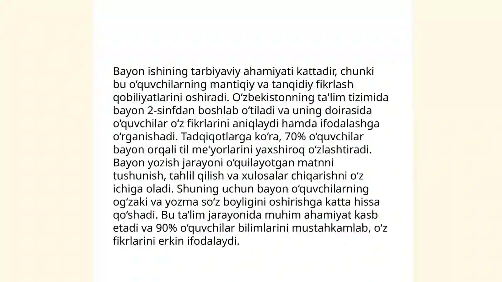 Bayon va uning turlari:ta'limiy va nazorat 4