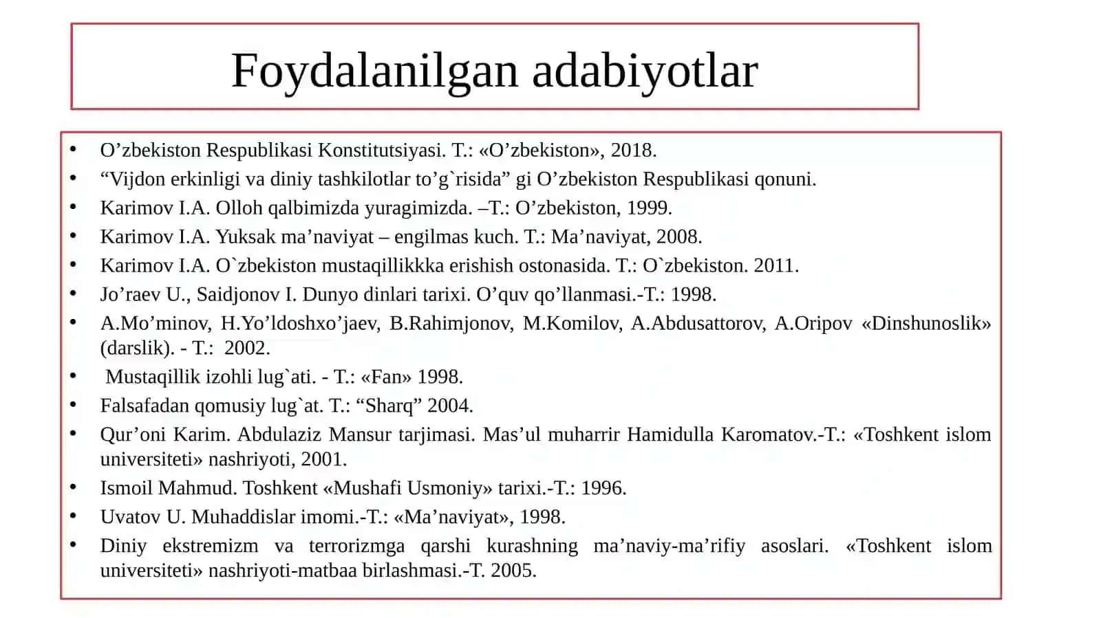 DINSHUNOSLIK FANINING PREDMETI, MAQSADI VA VAZIFALARI 4