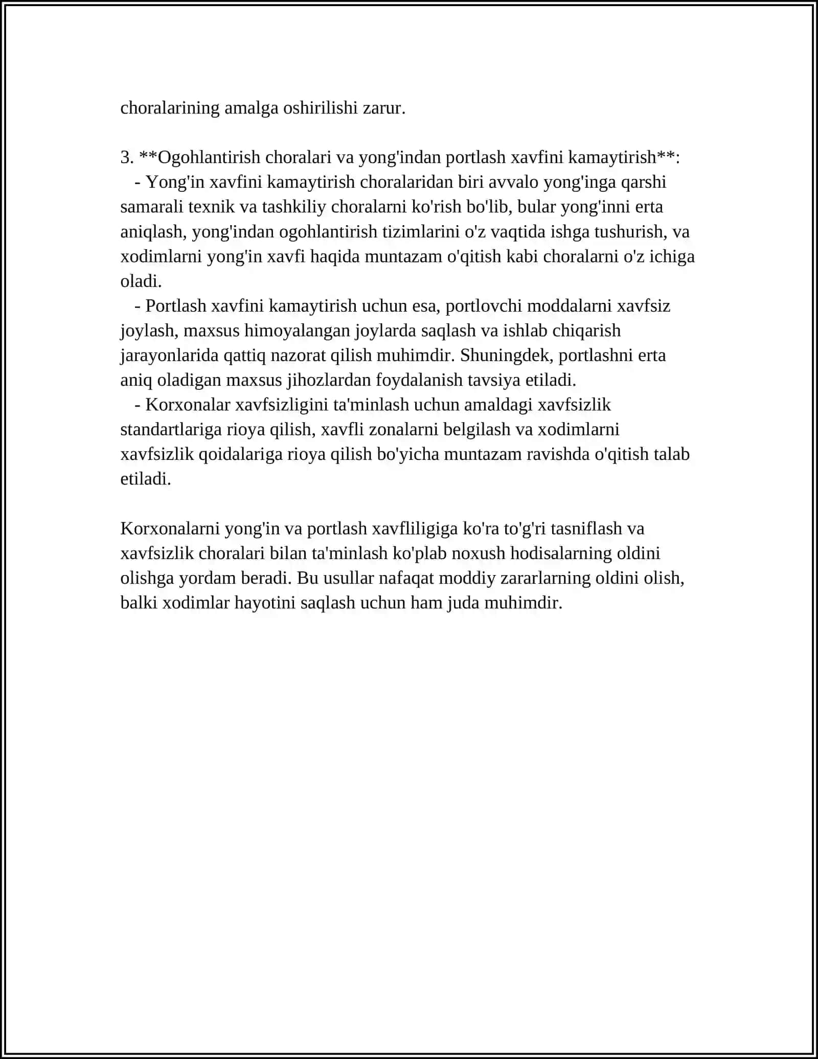 Korxonalarni yong'in va portlash xavfi bo'yicha tasnifi 4