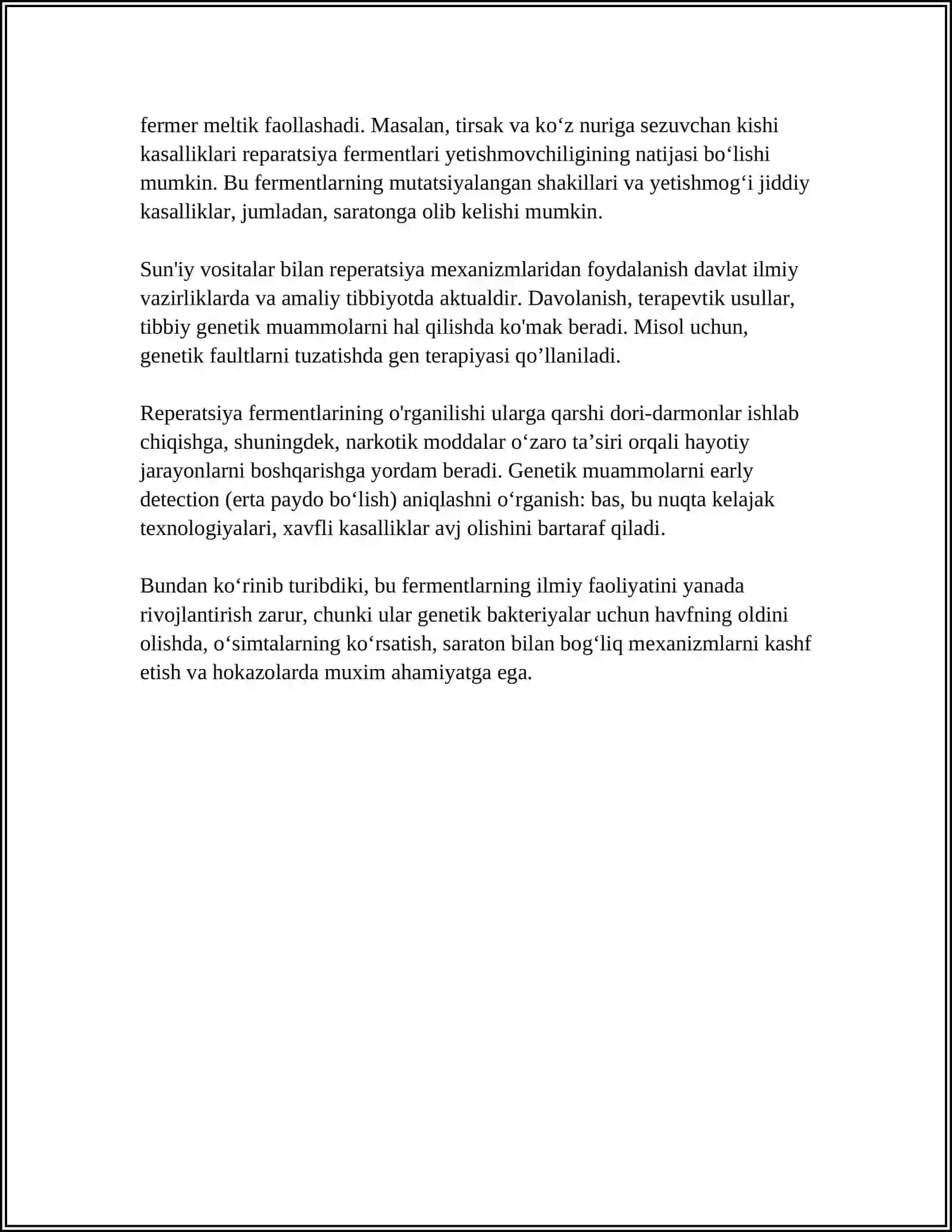 REPERATSIYA FERMENTLARI FAOLIYATINING XILMA-XILLIGI.NOALLEL GENLARNING O’ZARO TA’SIRI.PLEYATROPIYA 4
