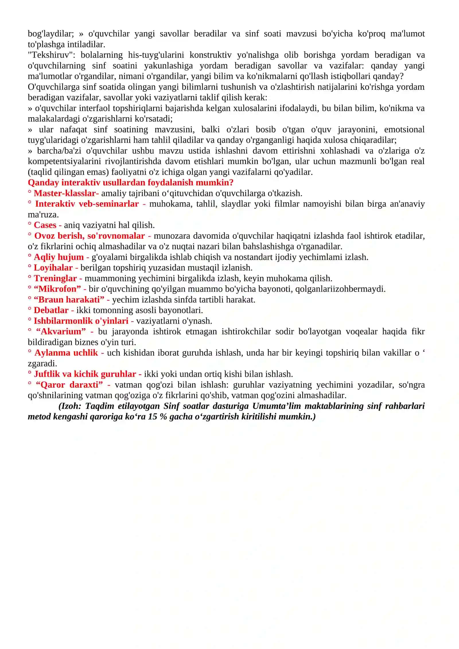 1-Sinf Uchun O'quv Dasturi 4