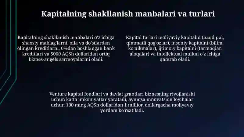 Tadbirkorlik faoliyati va kapitalning mohiyati 4