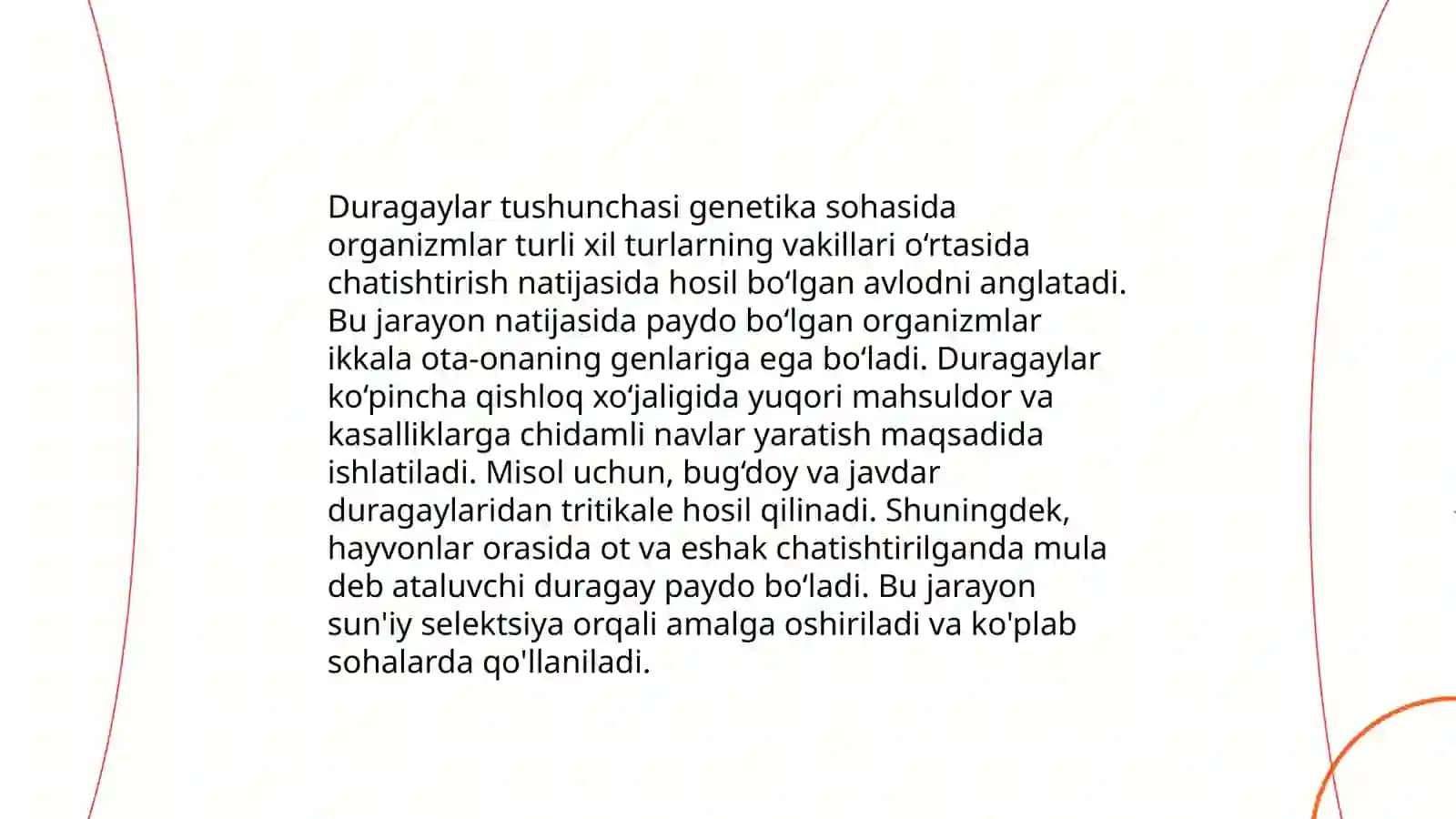 Seleksiya yoʻnalishidagi duragaylar va ularning xillari 4