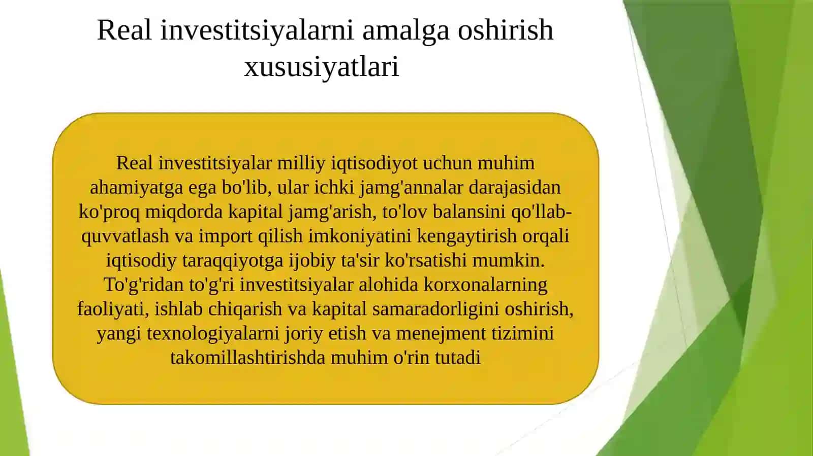 Investitsion faoliyatning tashkiliy strategiyasi 4