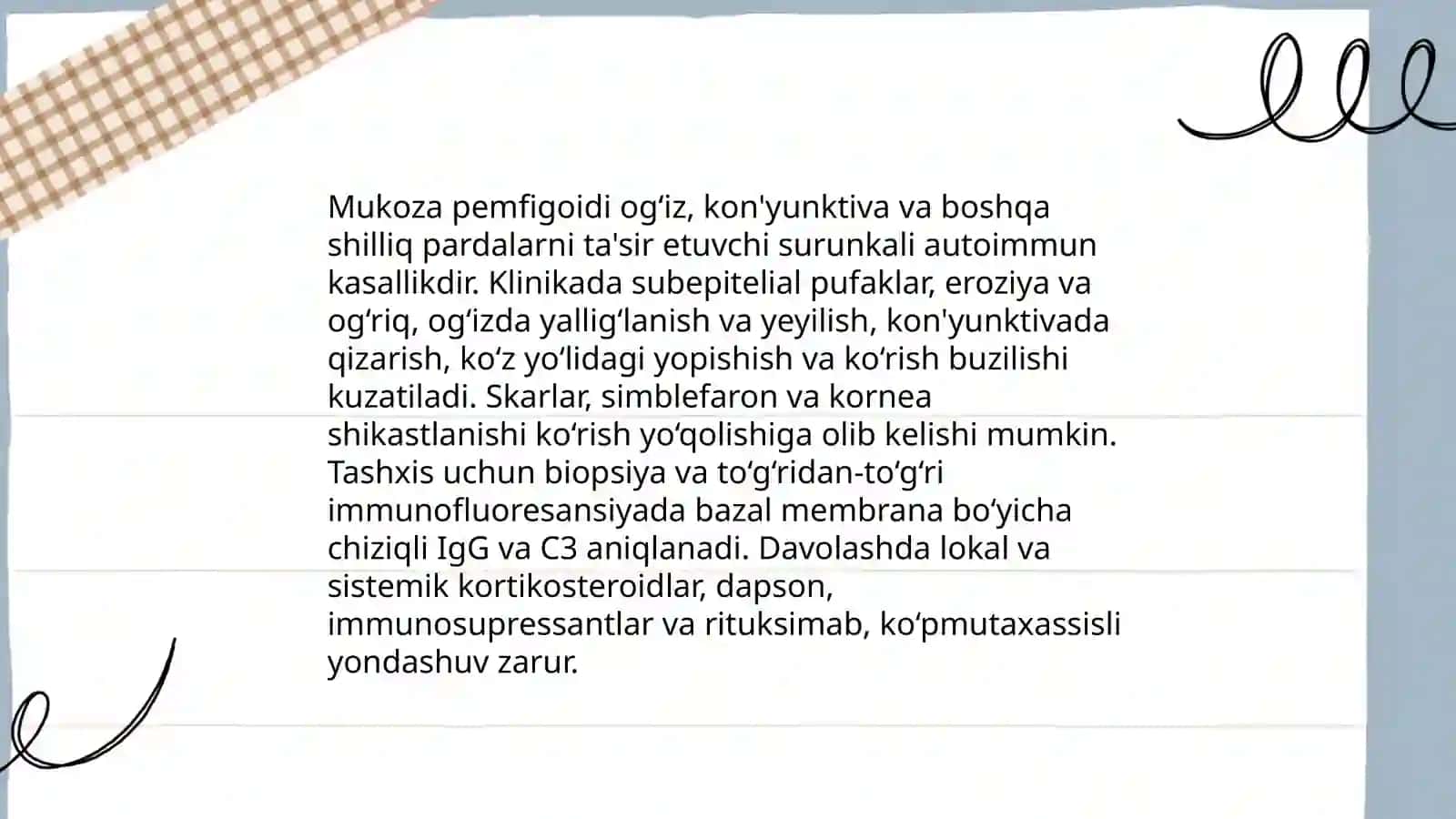 Pemfigoid. Klinikasi, tashxisi, davolash 4