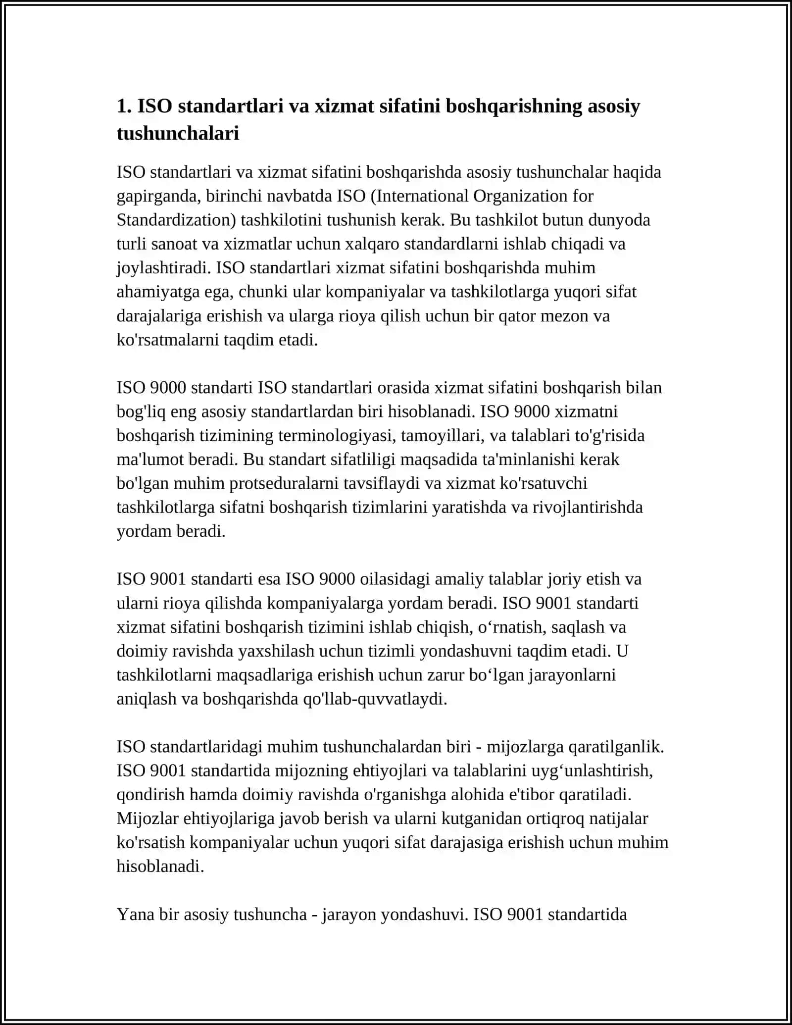 XIZMAT SIFATINI BOSHQARISHDA ISO STANDARTINING AHAMIYATI 4