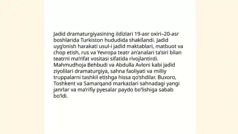 Mahmudxo`ja Behbudi ijodi va uning dramaturgik yondashuvi 4