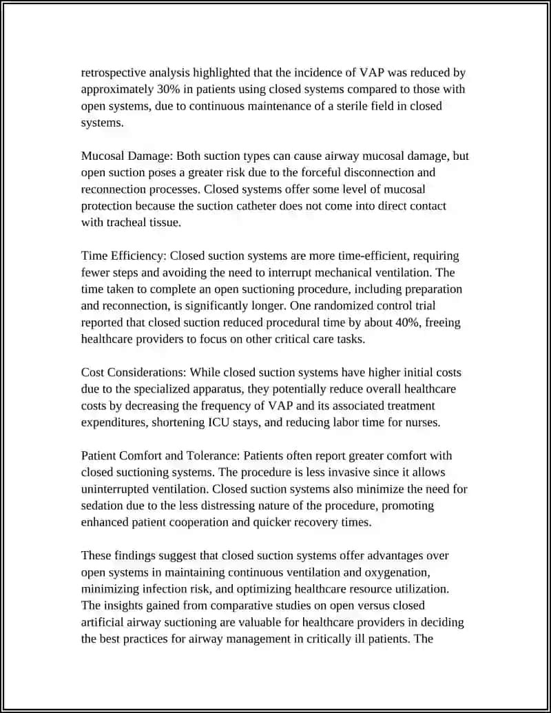 Comparative efficacy of open versus closed artificial airway suctioning 4