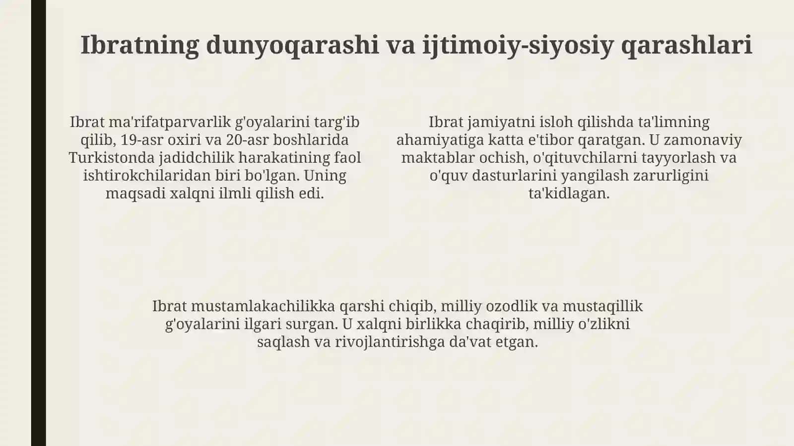 Ishoqxon Ibratning ilmiy g'oyalari. Hamza dramalarining g'oyaviy-badiiy zamiri 4