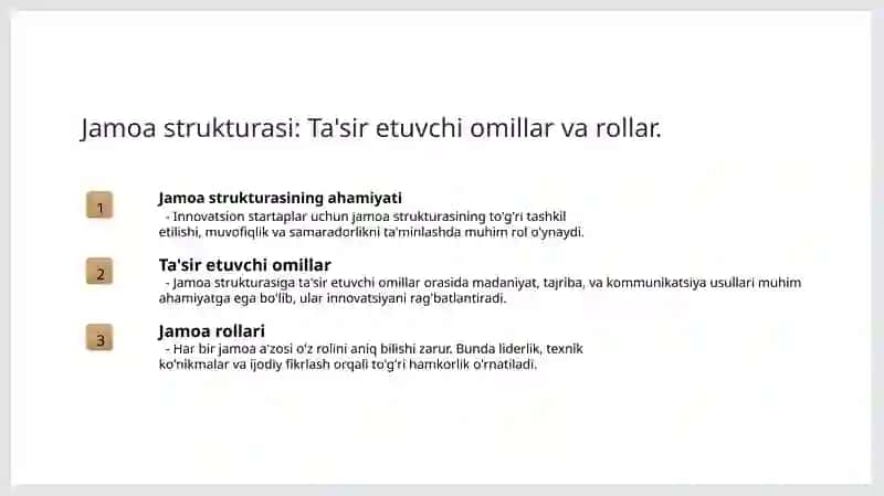 Innovatsion startap uchun jamoa tushunchasi 4