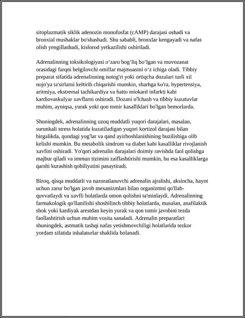 ADRENALIN GVAYAKOL IZOEVGINOL EVGINOLNING ORGANIZMGA TA’SIRI VA ZARARI 4