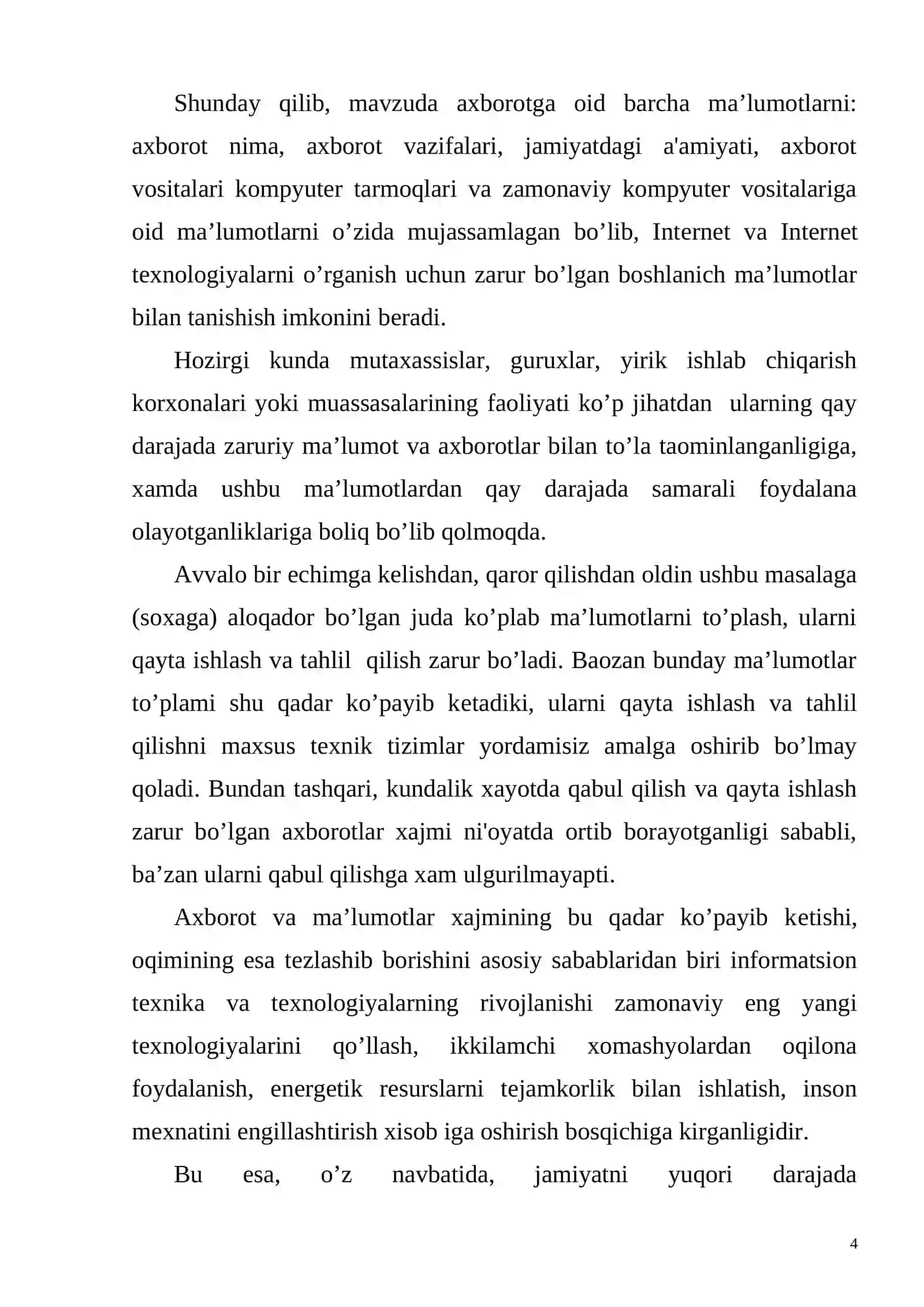 INFORMATIKA FANIDA WEB TEXNOLOGIYA VA INTERNET 4