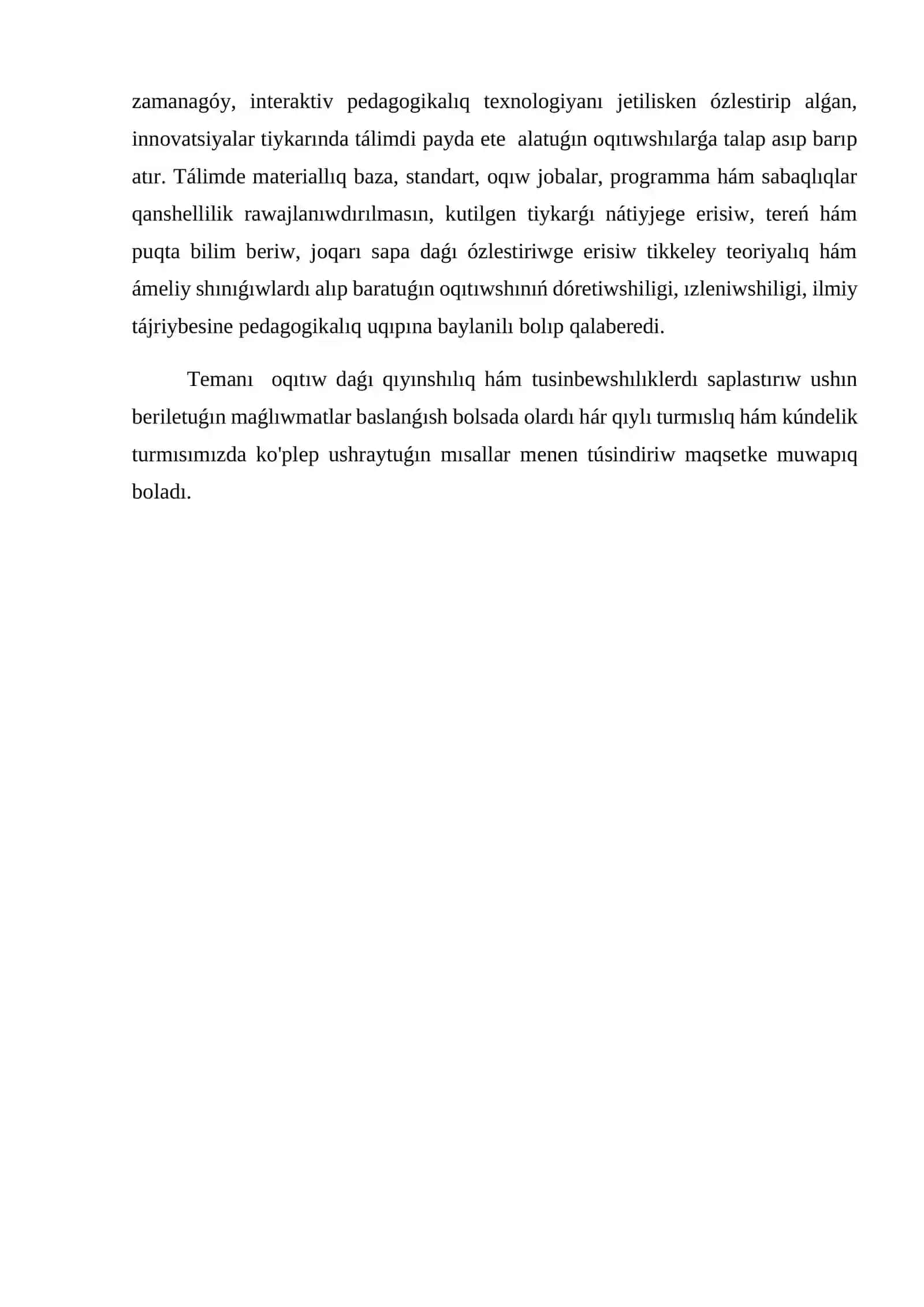 Fizika hám astronomiya oqıtıw metodikası qánigeligi 3A-kurs 4