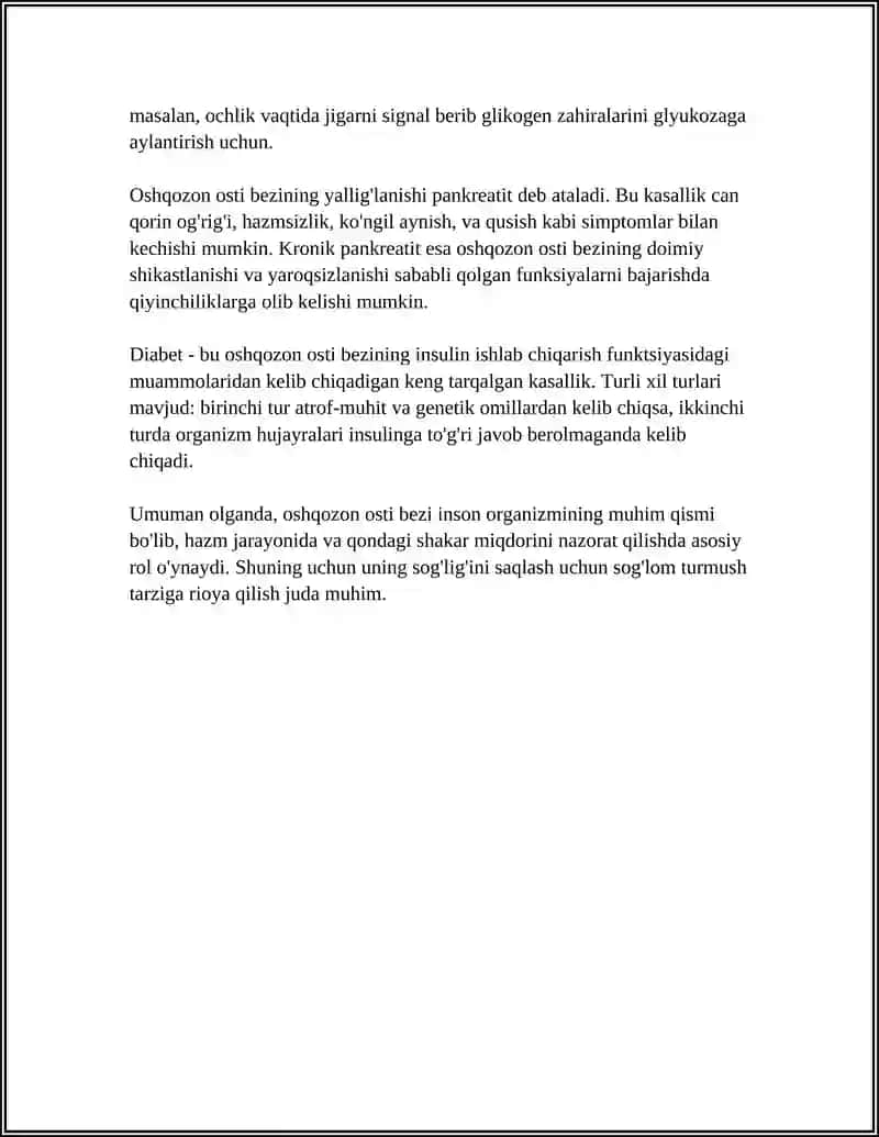 OSHQOZON OSTI BEZINING HAZM FAOLIYATIDAGI O'RNI 4