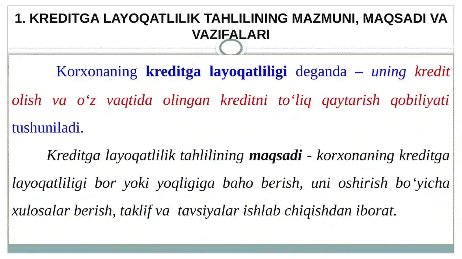 KREDITGA LAYOQATLILIK TAHLILI 4
