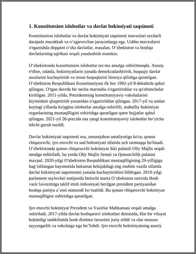 MUSTAQILLIK YILLARIDA DAVLAT BOSHQARUV TIZIMIDA AMALGA OSHIRILGAN ISLOHATLAR 4
