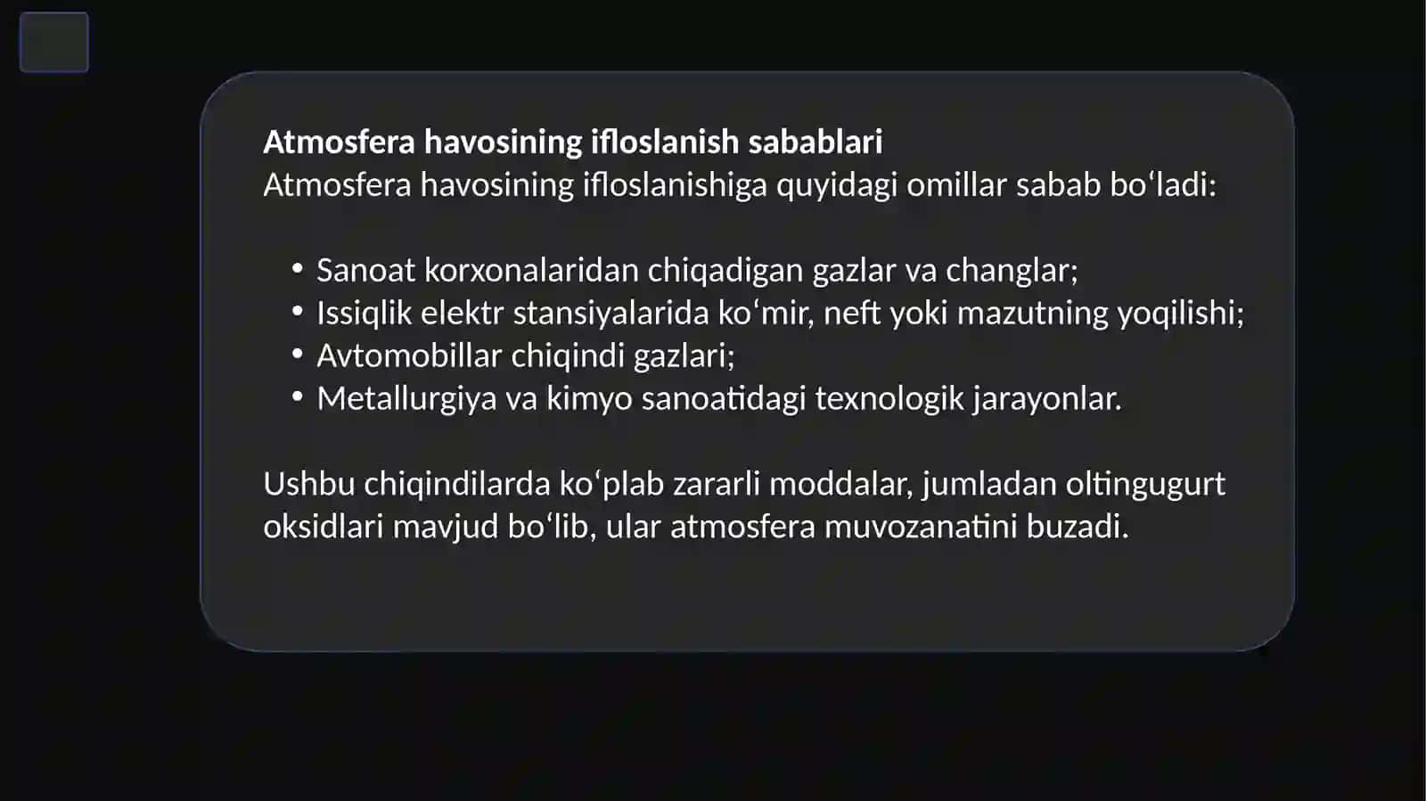 No’monov Jasurbekning Ekalogiyafanidan taqdimot loyihasi 4