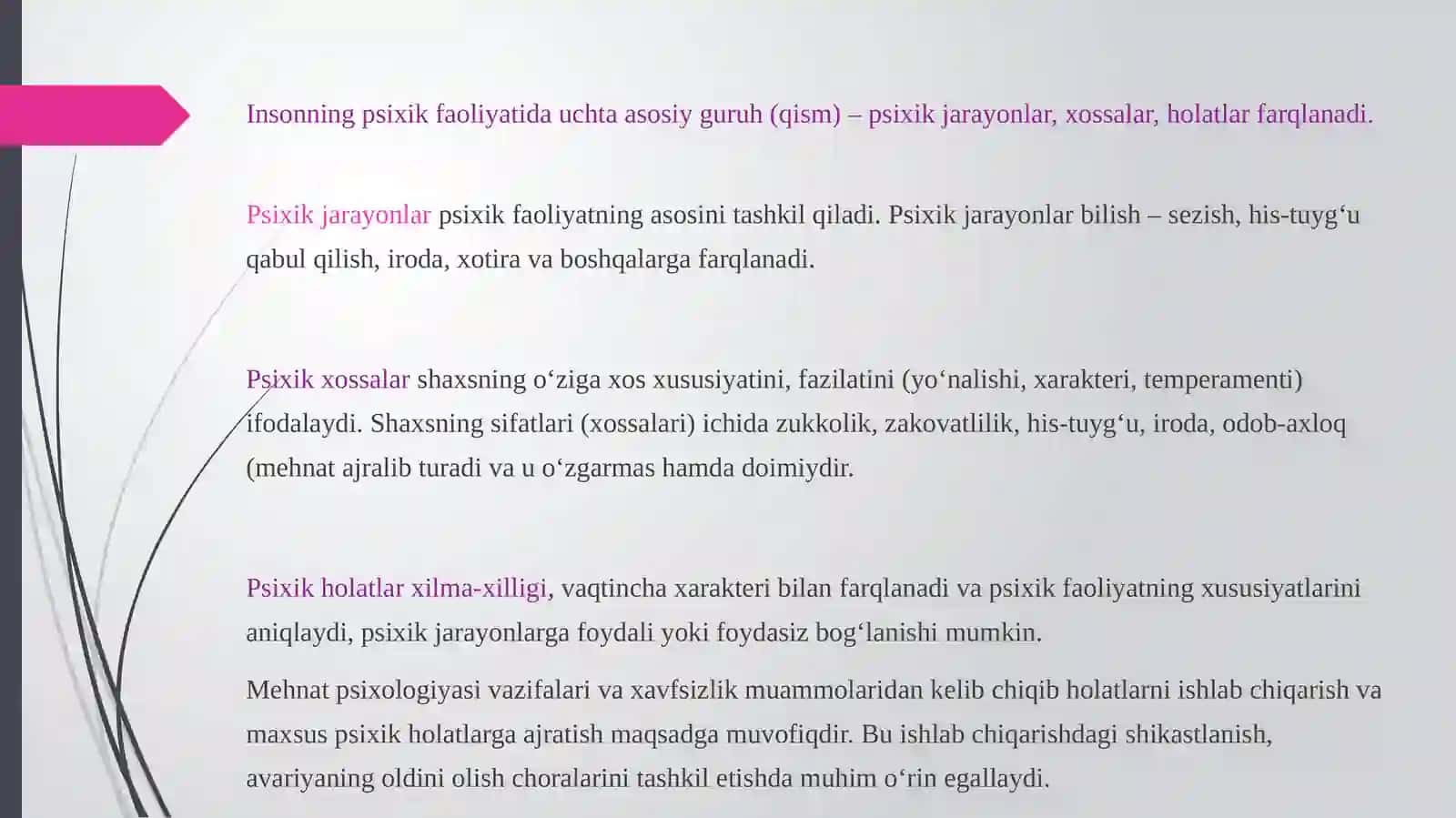 Faoliyat xavfsizligini ta’minlashda psixologik omillarning ahamiyatini o‘rganish 4