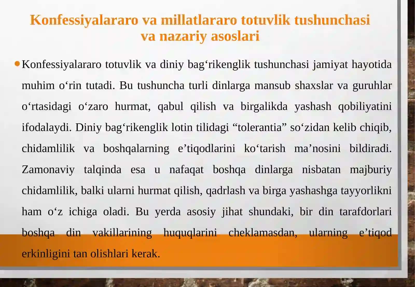 Jamiyatda konfessiyalararo va millatlararo totuvlikni ta'minlash masalalari 4
