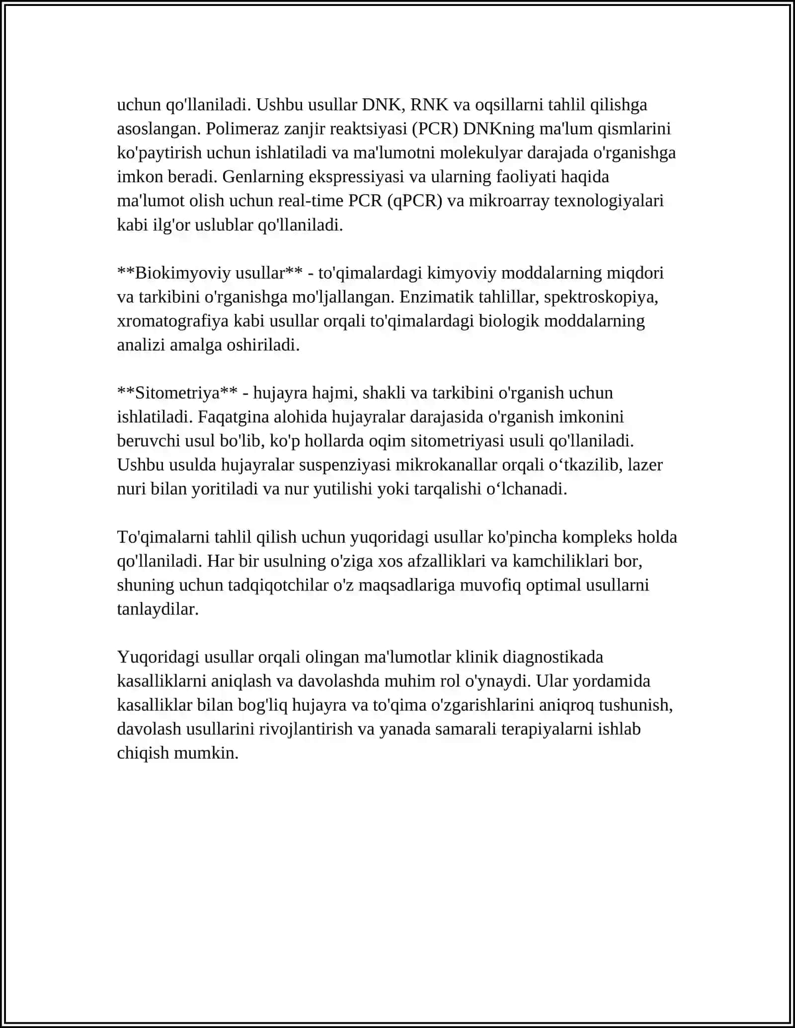 MUSTAQIL ISH Mavzu: TO'QIMA SIFATINI TEKSHIRISH VA TOZALASH 4