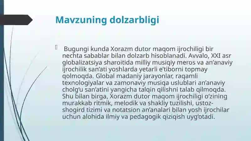 Xorazm dutor maqomlari 4