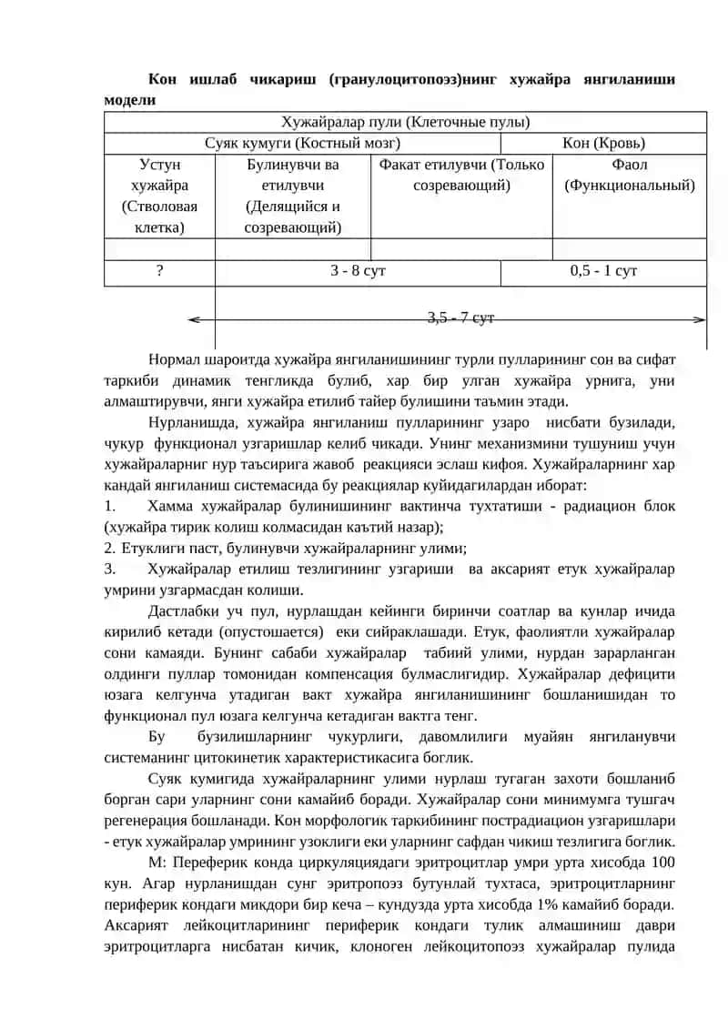 Организмлар радиосезгирлиги. Критик системалар ва радиацион синдромлар 4