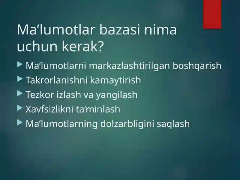 Ma’lumotlar bazasi 4