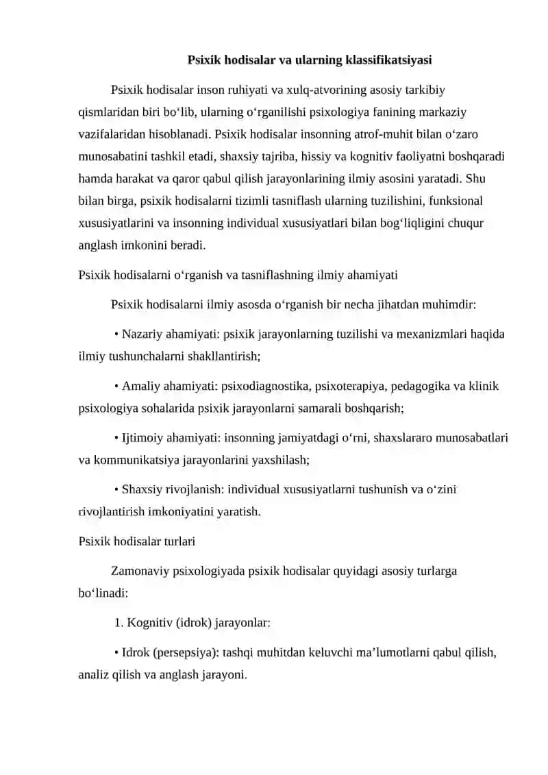 Psixik hodisalar klassifikatsiyasi 4