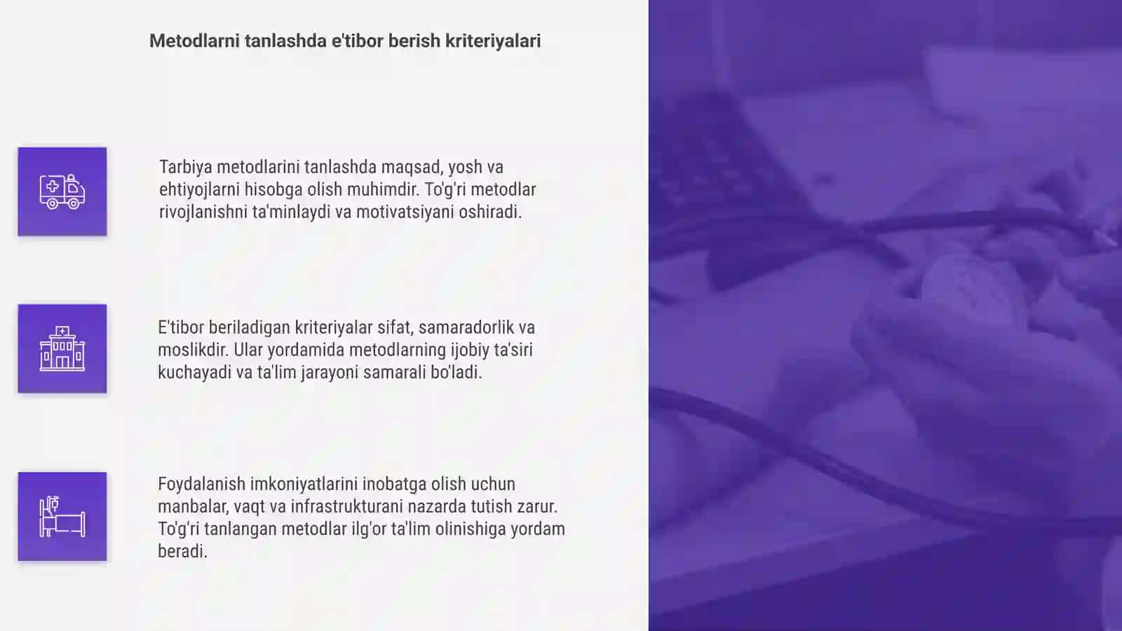 Tarbiya metodlarini tanlab olish va ulardan foydalanish imkoniyatlari 4